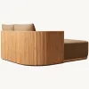 Hotel Outdoor Luxury Teak Sun Lounger Modern Villa Swimming Pool Lounge Chair Garden Furniture Set Eco-Friendly Wing Back UV