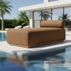 Hotel Outdoor Luxury Teak Sun Lounger Modern Villa Swimming Pool Lounge Chair Courtyard Garden UV Resistant Eco-Friendly