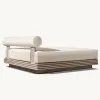 Hotel Outdoor Luxury Teak Sun Lounger Modern Villa Swimming Pool Lounge Chair Courtyard Garden Furniture Set