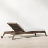 Hotel Outdoor Luxury Teak UV Resistant Sun Lounger Cushions for Resort Beach Modern Villa Swimming Pool Courtyard Garden