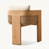 Hotel Outdoor Teak Dining Table and Chair Set Courtyard Villa Patio Modern Durable Waterproof Luxury Dining Chairs