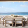 Hotel Villa Courtyard Durable Teak Wood Modern Luxury Outdoor Dining Set with Waterproof UV-Resistant Patio Dining Chairs