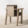 Hotel Villa Courtyard Durable Teak Wood Modern Outdoor Dining Set with Luxury Dining Chairs