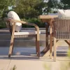 Hotel Villa Courtyard Durable Teak Wood Modern Luxury Outdoor Dining Set with Patio Dining Chairs