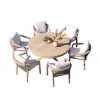 Hotel Villa Courtyard Durable Teak Wood Modern Luxury Outdoor Dining Set with Patio Dining Chairs