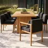 Hotel Villa Courtyard Furniture Set Teak Patio Dining Set Luxury Modern Outdoor Dining Chairs