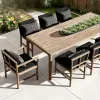 Hotel Villa Courtyard Teak Patio Dining Set Luxury Modern Durable Outdoor Dining Chairs