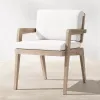 Hotel Villa Courtyard Teak Wood Durable Modern Outdoor Dining Set with Waterproof Dining Chairs