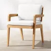 Hotel Villa Courtyard Teak Wood Durable Modern Outdoor Dining Set with Waterproof Dining Chairs