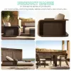 Hotel Villa Courtyard Teak Wood Durable Modern Outdoor Dining Set with Waterproof Dining Chairs
