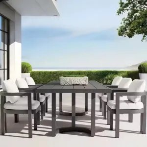 Italian Design Aluminum Patio Dining Set Minimalist Garden Table Set for Star Hotel and Private Villa