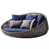 Leisure Modern Outdoor Furniture Patio Garden PE Rattan Waterproof Cushion Comfortable Hotel Villa Daybed