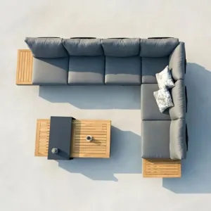 Luxurious Modern Durable Eco-Friendly Waterproof Outdoor L-Shaped Aluminum Sofa Set for Farmhouse Hotel Courtyard Villa