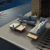 Luxurious Modern Durable Eco-Friendly Waterproof Outdoor L-Shaped Aluminum Sofa Set for Farmhouse Hotel Courtyard Villa