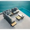 Luxurious Modern Durable Eco-Friendly Waterproof Outdoor L-Shaped Aluminum Sofa Set for Farmhouse Hotel Courtyard Villa