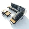Luxurious Modern Durable Eco-Friendly Waterproof Outdoor L-Shaped Aluminum Sofa Set for Farmhouse Hotel Courtyard Villa