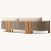 Luxurious Modern L-Shaped Teak Wood Garden Sofa Set Durable Outdoor Furniture for Courtyard Hotel Villa Use