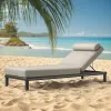 Luxury Aluminum Daybed Outdoor Pool Lounge Bed With Canopy High-end Resort Sunbed Weatherproof Villa Garden Reclining Bed