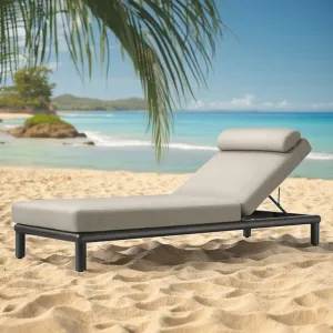 Luxury Aluminum Daybed Outdoor Pool Lounge Bed With Canopy High-end Resort Sunbed Weatherproof Villa Garden Reclining Bed