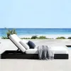 Luxury Aluminum Hotel Villa Courtyard Outdoor Lounge Chairs Sun Lounger Set Cushions Modern Design UV Resistant Eco-Friendly