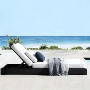 Luxury Aluminum Hotel Villa Courtyard Outdoor Lounge Chairs Sun Lounger Set Cushions Modern Design UV Resistant Eco-Friendly