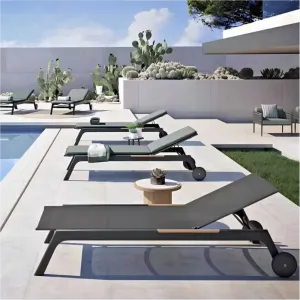 Luxury Aluminum Hotel Villa Outdoor Lounge Chairs Pool Set Modern Design UV Resistant Eco-Friendly Waterproof Swimming Pool