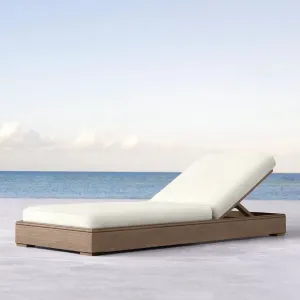 Luxury Burma Teak Wood Outdoor Sunbed Set Reclining Patio Daybed for Five Star Resort and Private Villa Poolside Garden