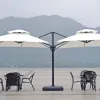 Luxury Double Canopy Cantilever Roman Umbrella Solar LED Lights Waterproof Lightweight for Outdoor Cafe Living Room Hospital