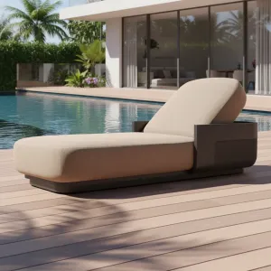Luxury Metal Aluminum Hotel Villa Outdoor Lounge Chairs Pool Set Modern Design UV Resistant Eco-Friendly