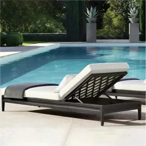 Luxury Metal Aluminum Hotel Villa Outdoor Lounge Chairs Pool Set Modern Design UV Resistant Eco-Friendly Swimming Pool Furniture