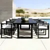 Luxury Modern Aluminum Alloy Durable Outdoor Dining Set Waterproof UV-Resistant Cushioned Table Chairs for Hotels Gardens