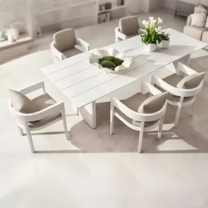 Luxury Modern Aluminum Alloy Durable UV-Resistant Waterproof Outdoor Dining Set Outdoor Furniture for Hotel Villa Garden Patio