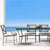 Luxury Modern Aluminum Alloy Outdoor Dining Set Waterproof Fabric Cushions-Durable UV-Resistant Table Chairs Courtyard Villa