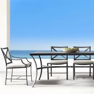 Luxury Modern Aluminum Alloy Outdoor Dining Set Waterproof Fabric Cushions-Durable UV-Resistant Table Chairs Courtyard Villa