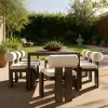 Luxury Modern Aluminum Alloy Outdoor Dining Set Waterproof Fabric Cushions-Durable UV-Resistant Table Chairs Hotels Gardens