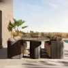Luxury Modern Aluminum Alloy Outdoor Dining Set Waterproof UV-Resistant Cushioned Table Chairs for Hotels Gardens