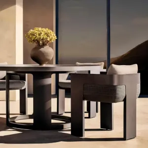 Luxury Modern Aluminum Alloy Outdoor Dining Set for Hotel Villa Garden Patio-Waterproof Table and Chairs