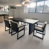 Luxury Modern Aluminum Alloy Outdoor Dining Set for Hotel Villa Courtyard Garden Patio-Waterproof Durable Table Chairs