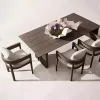 Luxury Modern Aluminum Alloy Outdoor Dining Set Hotel Villa Garden Patio-Weather Resistant Durable Table Chairs 3-Year Warranty