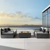 Luxury Modern Aluminum Outdoor Sofa Set for Courtyard Patio Backyard Living Room-Durable Waterproof Furniture