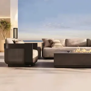 Luxury Modern Aluminum Outdoor Sofa Set for Courtyard Patio Backyard Living Room-Villa Outdoor Furniture