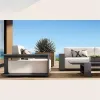 Luxury Modern Aluminum Outdoor Sofa Set-Waterproof Durable Eco-Friendly Patio Furniture for Living Room Hotel Villa Use