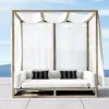 Luxury Modern Canopy Foldable Daybed Teak Sunshade with Portable Durable Design for Outdoor Beach Hotel Poolside and Villa Use