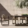 Luxury Modern Durable Aluminum Alloy Outdoor Dining Set for Hotel Villa Courtyard Patio-Waterproof Table and Chairs