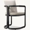 Luxury Modern Durable Aluminum Alloy Outdoor Dining Set for Hotel Villa Courtyard Patio-Waterproof Table and Chairs