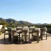 Luxury Modern Durable Aluminum Alloy Outdoor Dining Set Hotel Villa Courtyard Garden Patio-Waterproof UV-Resistant Table Chairs