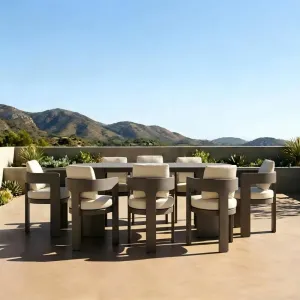 Luxury Modern Durable Aluminum Alloy Outdoor Dining Set Hotel Villa Courtyard Garden Patio-Waterproof UV-Resistant Table Chairs