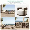 Luxury Modern Durable Aluminum Alloy Outdoor Dining Set Hotel Villa Courtyard Garden Patio-Waterproof UV-Resistant Table Chairs