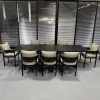 Luxury Modern Durable Aluminum Alloy Outdoor Dining Set for Hotel Villa Courtyard Garden Patio-Waterproof Table and Chairs