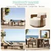 Luxury Modern Durable Aluminum Alloy Outdoor Dining Set for Hotel Garden Patio-Waterproof UV-Resistant Table Chairs Quick-Dry